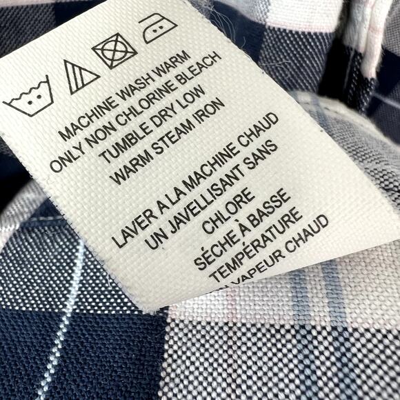 Thom Browne Navy Blue White Plaid Button Down Long Sleeve Shirt XL 4 - Picture 7 of 8